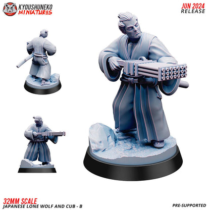 Japanese Samurais with Cubs (5 models) with Bases Bushido Historical Wargaming (US tariffs are pre-paid by us)