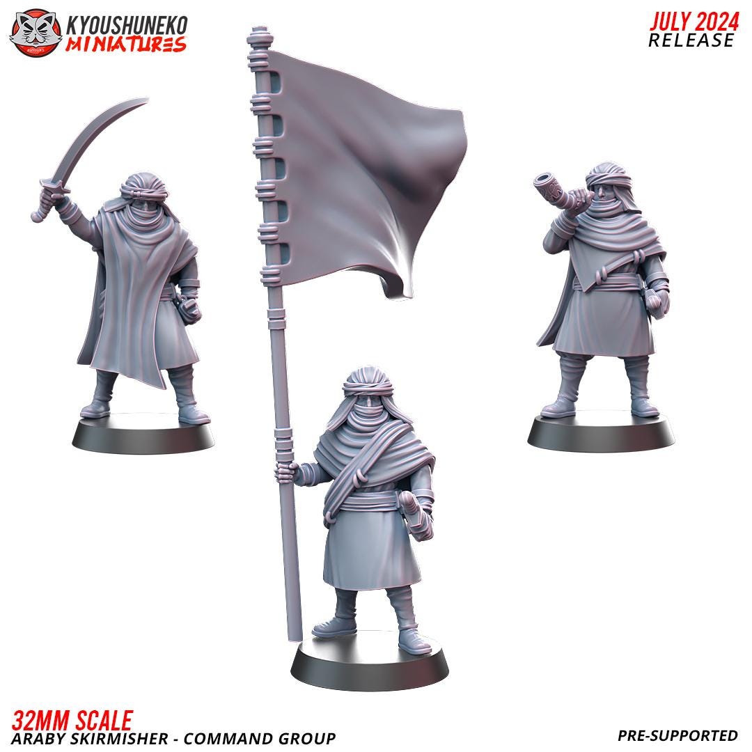 Ancient Arab Skirmisher Unit (10 models) Javelins or Slings Various Scales Historical Wargaming (US tariffs are pre-paid by us)