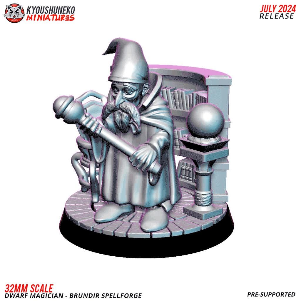 Dwarf Wizard Brundir Spellforger Various Scales Fantasy Wargaming (US tariffs are pre-paid by us)