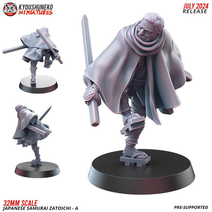 Japanese Samurais Zatoichi (3 models) Various Scales Historical Wargaming (US tariffs are pre-paid by us)