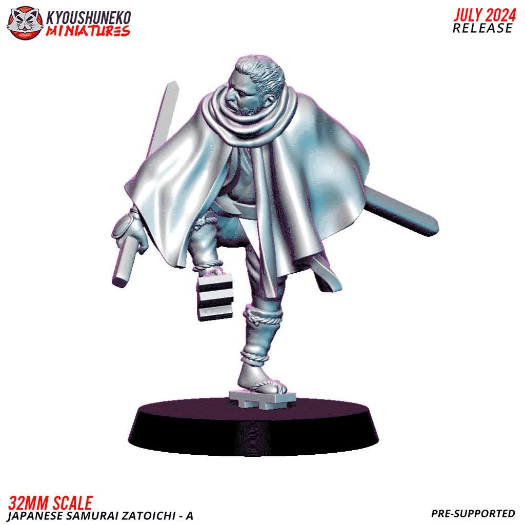Japanese Samurais Zatoichi (3 models) Various Scales Historical Wargaming (US tariffs are pre-paid by us)