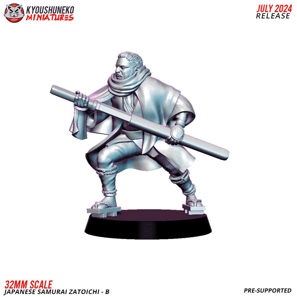 Japanese Samurais Zatoichi (3 models) Various Scales Historical Wargaming (US tariffs are pre-paid by us)