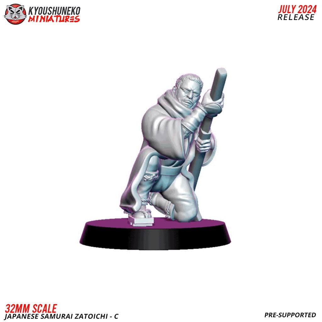 Japanese Samurais Zatoichi (3 models) Various Scales Historical Wargaming