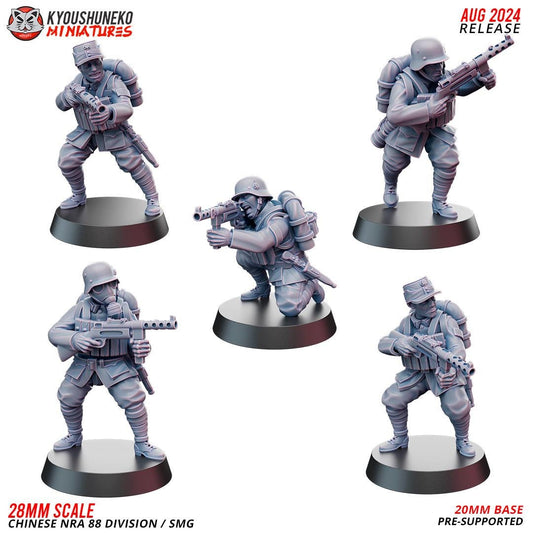 WWII Chinese NRA 88th Division SMG Squad (10 models) Various Scales Historical Wargaming
