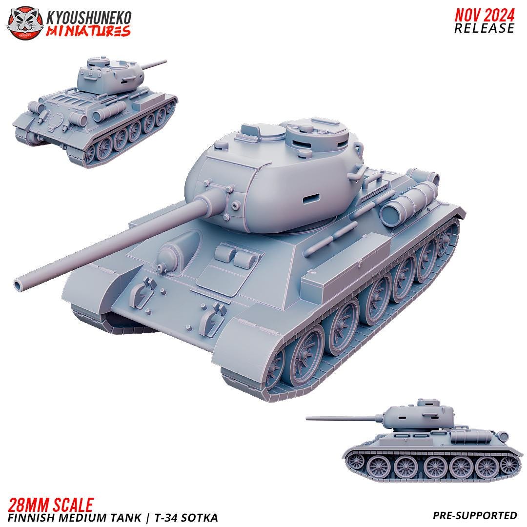 WWII Finnish T34 Sotka Various Scales Historical Wargaming