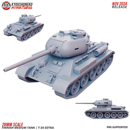 WWII Finnish T34 Sotka Various Scales Historical Wargaming