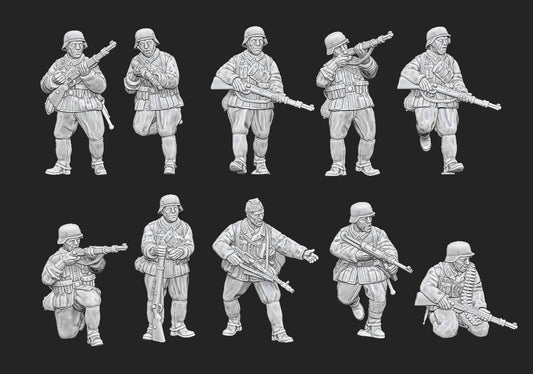 WWII German Cavalry Recon Squad Dismounted (10 models) Various Scales Historical Wargaming