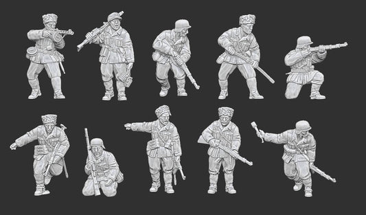 WWII German Dismounted Cossacks in German Uniforms (10 models) Various Scales Historical Wargaming