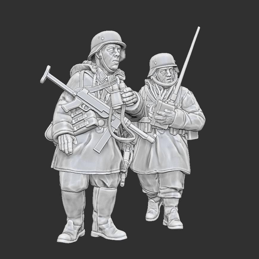 WWII German Forward Observer Team (2 models) Various Scales Historical Wargaming (US tariffs are pre-paid by us)