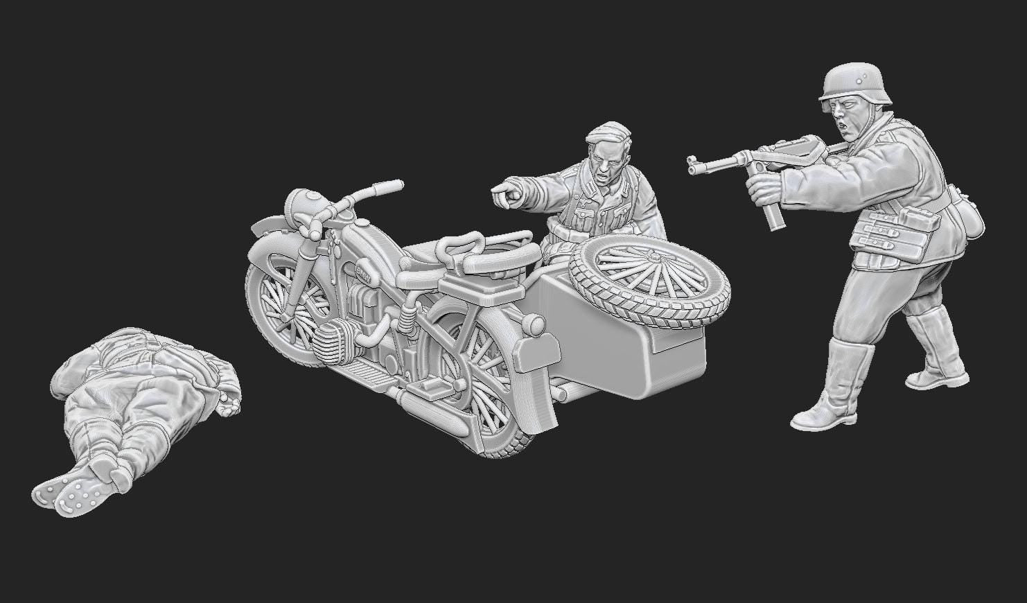 WWII German Kradschutzen Ambushed Various Scales Historical Wargaming (US tariffs are pre-paid by us)