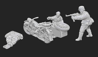 WWII German Kradschutzen Ambushed Various Scales Historical Wargaming (US tariffs are pre-paid by us)