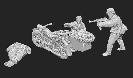 WWII German Kradschutzen Ambushed Various Scales Historical Wargaming (US tariffs are pre-paid by us)