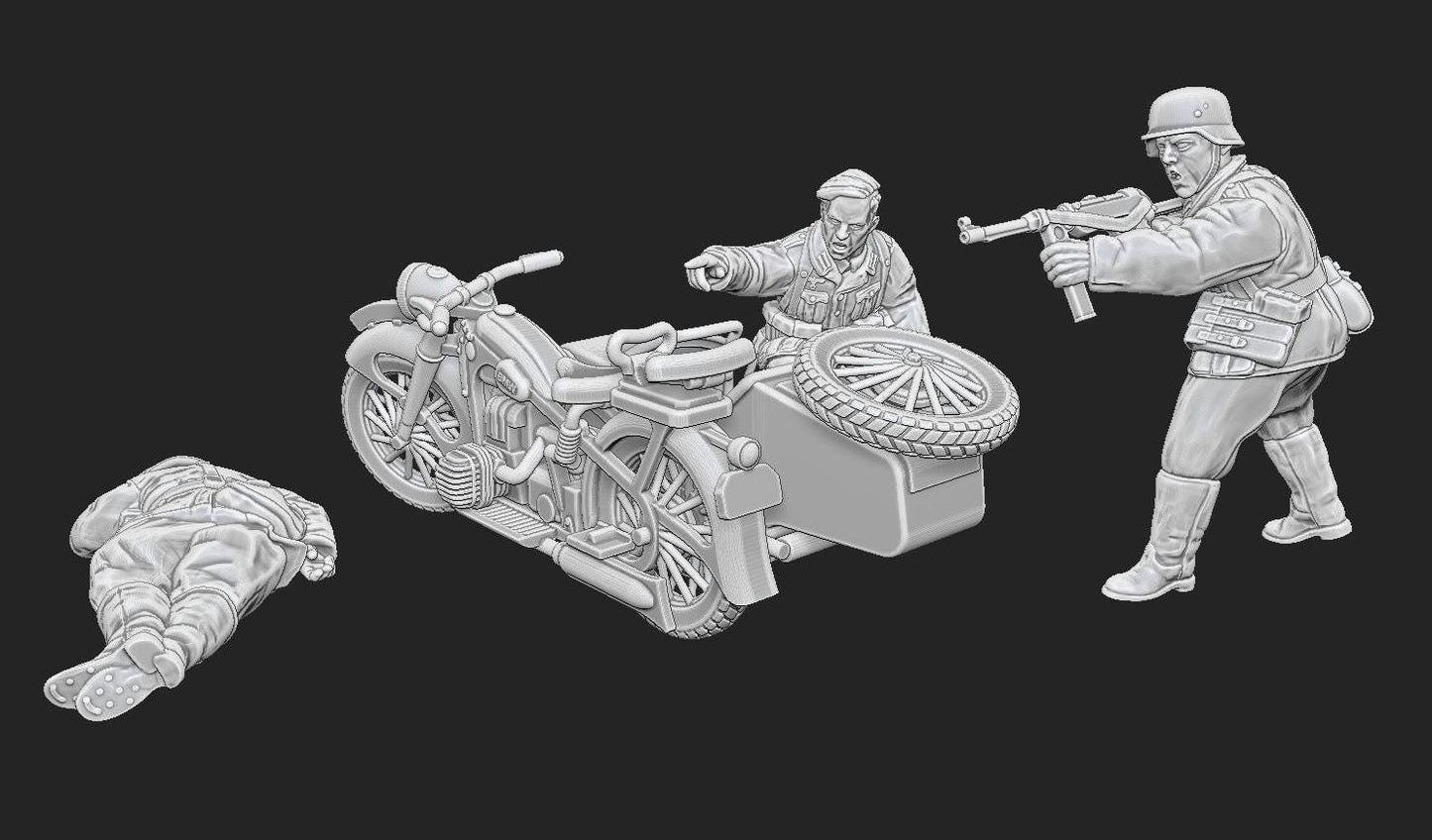 WWII German Kradschutzen Ambushed Various Scales Historical Wargaming