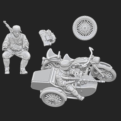 WWII German Kradschutzen with MMG Various Scales Historical Wargaming