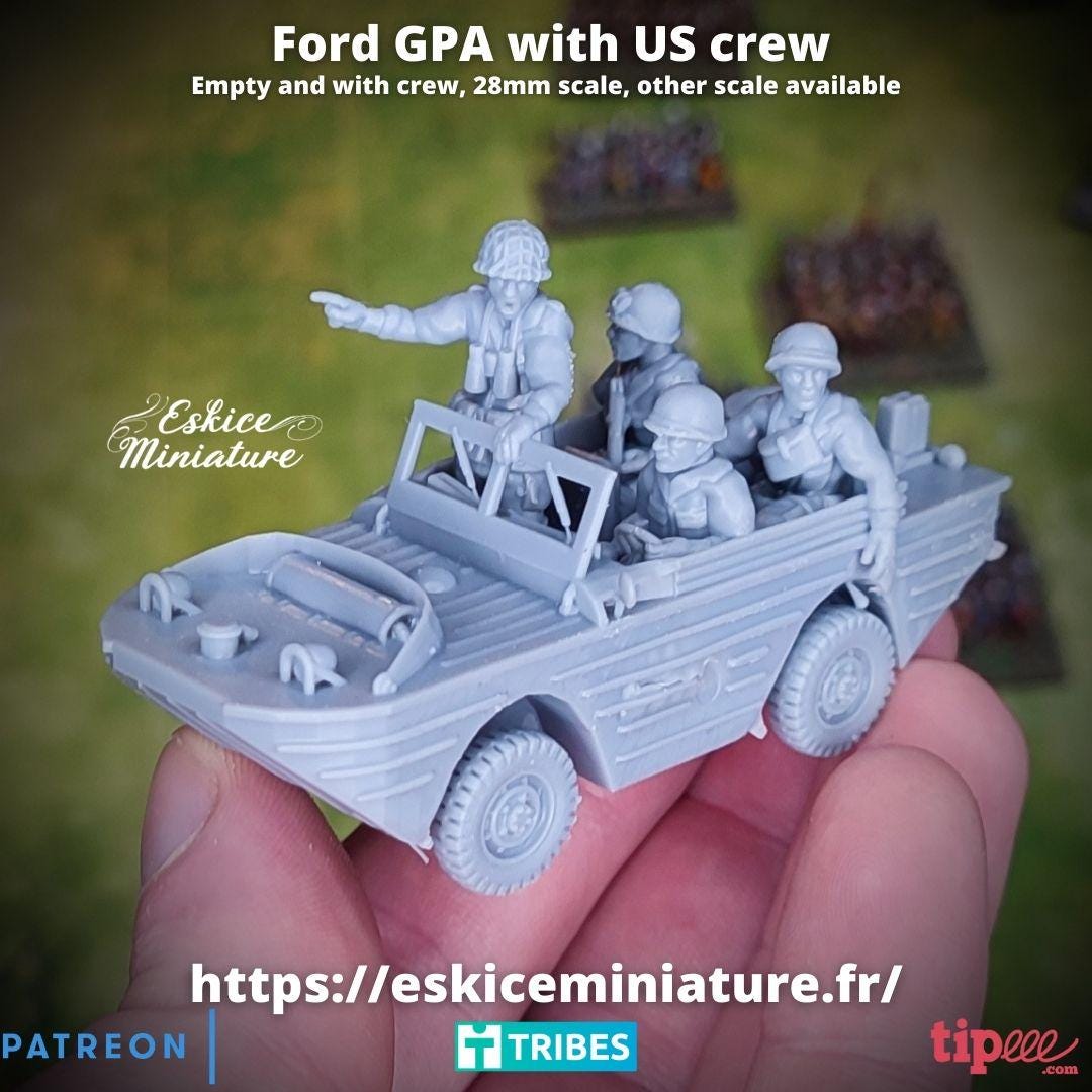 WWII US Ford GPA with or without Crew Various Scales Historical Wargaming