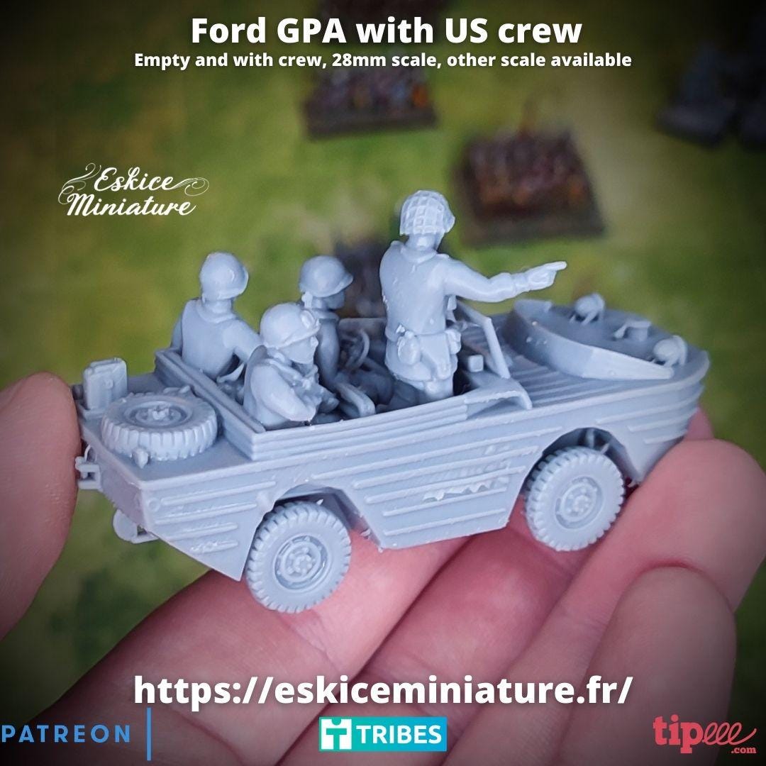 WWII US Ford GPA with or without Crew Various Scales Historical Wargaming