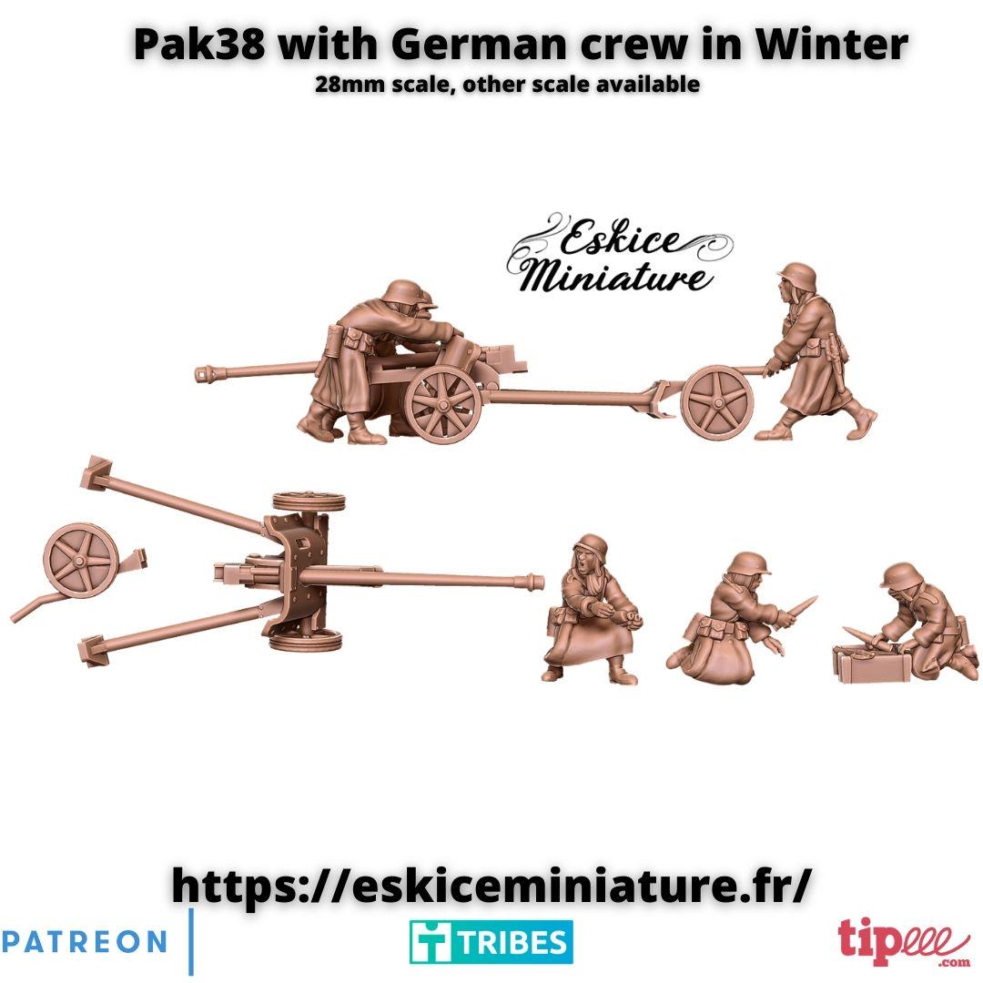 WWII German Pak38 with Crew Various Scales Historical Wargaming (US tariffs are pre-paid by us)