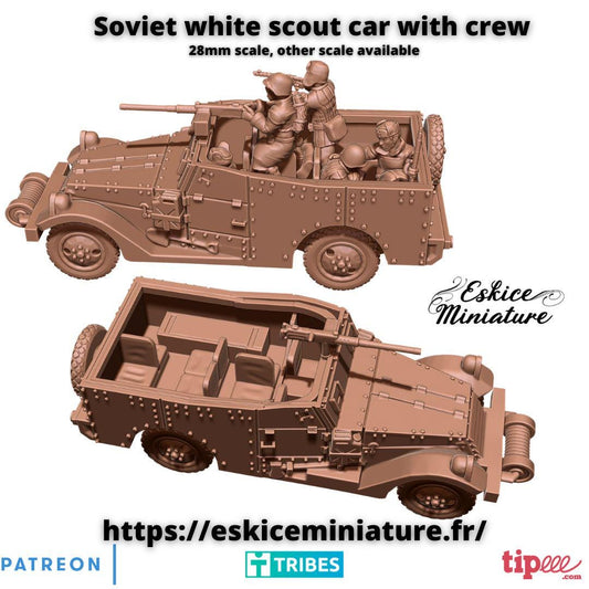 WWII Soviet White Scout Car with Crew Various Scales Historical Wargaming