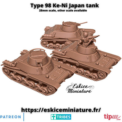 WWII Japanese Type 98 Ke-Ni Tank Various Scales Historical Wargaming