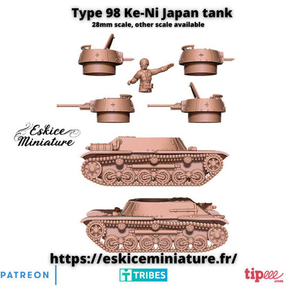 WWII Japanese Type 98 Ke-Ni Tank Various Scales Historical Wargaming
