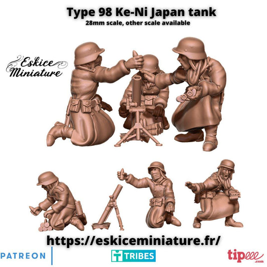 WWII German Winter Mortar Team (3 models) Various Scales Historical Wargaming