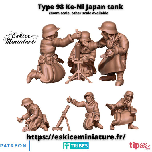 WWII German Winter Mortar Team (3 models) Various Scales Historical Wargaming