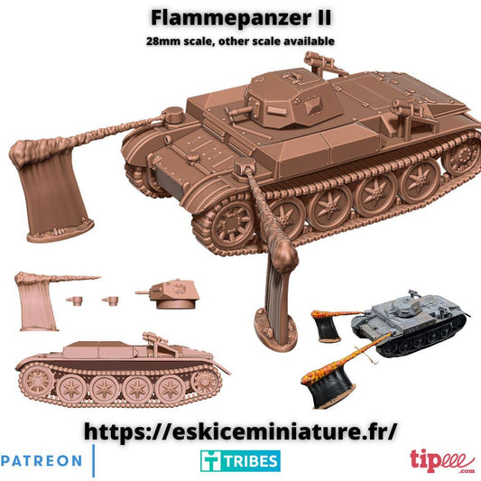 WWII German Flammepanzer II Various Scales Historical Wargaming