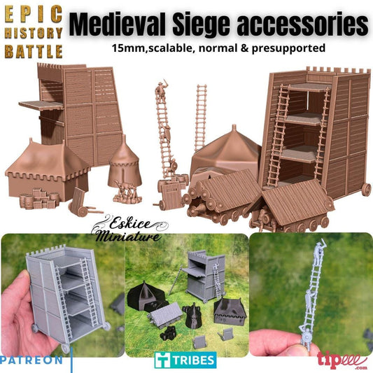Medieval Siege Towers and Rams Various Scales Historical Wargaming