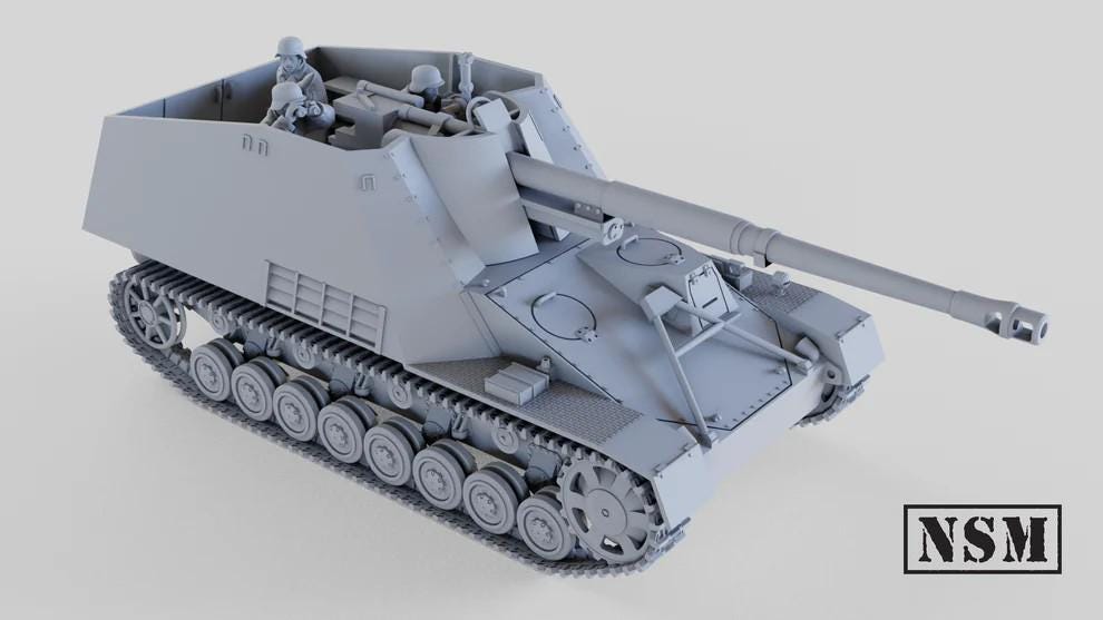 WWII German Nashorn Tank Destroyer with Crew Various Scales Historical Wargaming (US tariffs are pre-paid by us)