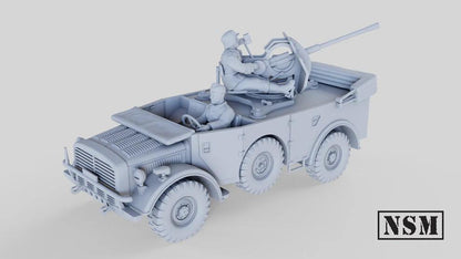 WWII German Horch Field Car with 2cm Flak 38 with Crew Various Scales Historical Wargaming