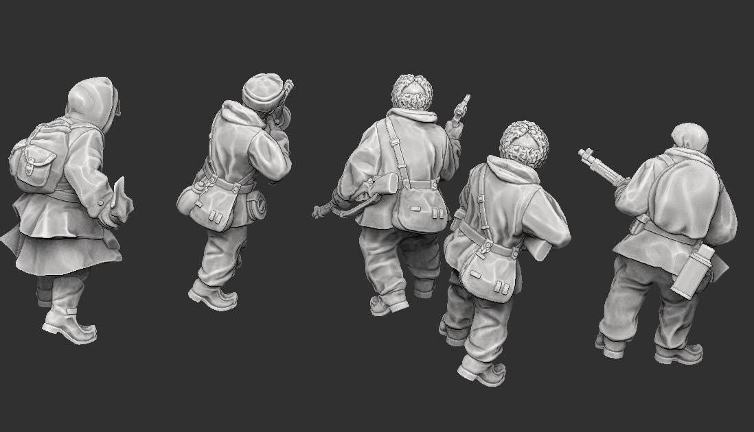 WWII Finnish Jakkari Infantry Squad (5 models) Various Scales Historical Wargaming (US tariffs are pre-paid by us)