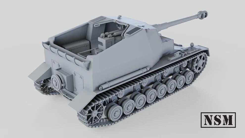 WWII German Dicker Max 10.5 cm K Gepanzerte Selbstfahrlafette Various Scales Historical Wargaming