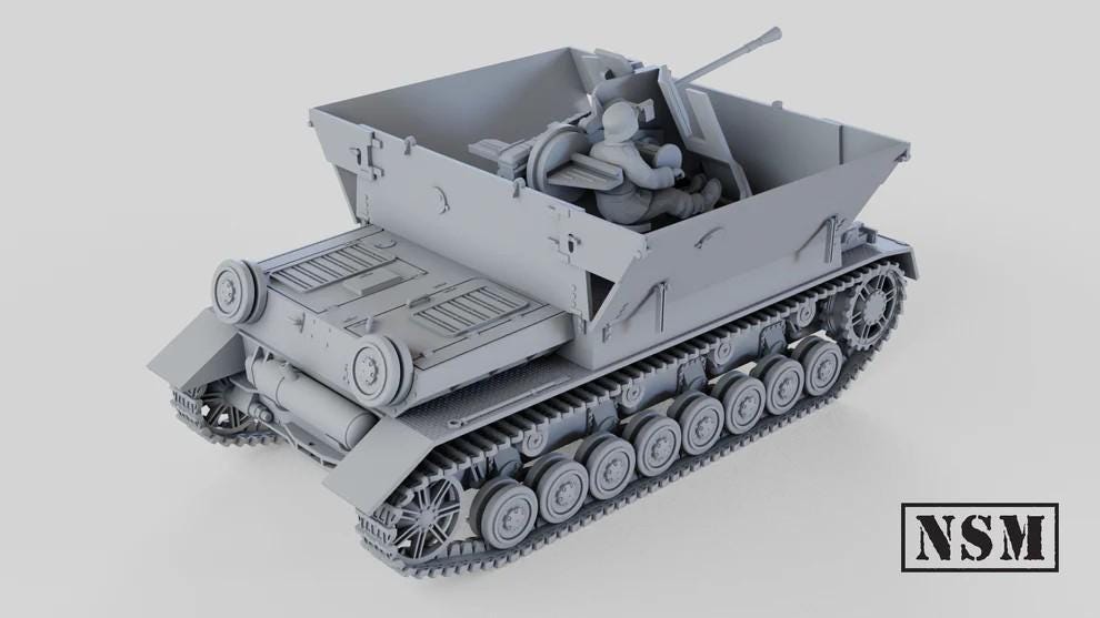 WWII German Flakpanzer IV (3.7 cm Flak 43) ‘Möbelwagen’ with Crew Various Scales Historical Wargaming (US tariffs are pre-paid by us)