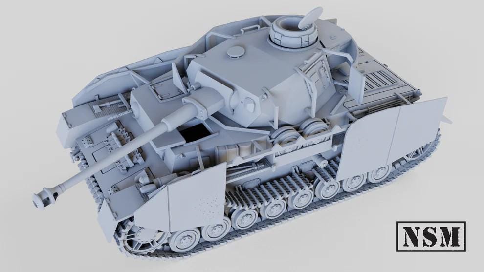 WWII German Destroyed Panzer IV H Various Scales Historical Wargaming