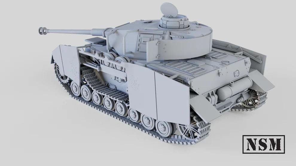 WWII German Destroyed Panzer IV H Various Scales Historical Wargaming