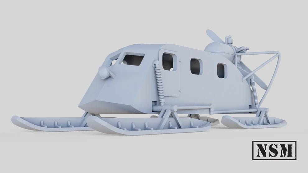 WWII Soviet Aerosan NKL-16 Various Scales Historical Wargaming