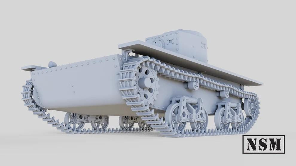 WWII Soviet T-38 Amphibious Tank Various Scales Historical Wargaming (US tariffs are pre-paid by us)