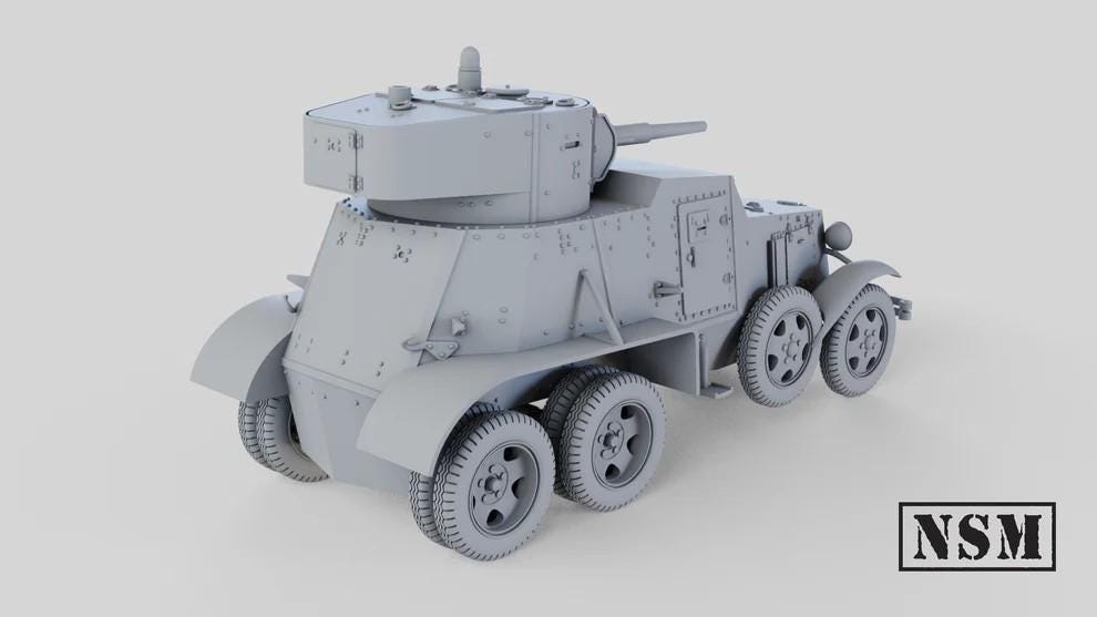 WWII Soviet BA-6 Armoured Car Various Scales Historical Wargaming (US tariffs are pre-paid by us)