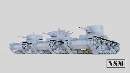 WWII Soviet T26 Model 1933 (3 Variants) Various Scales Historical Wargaming