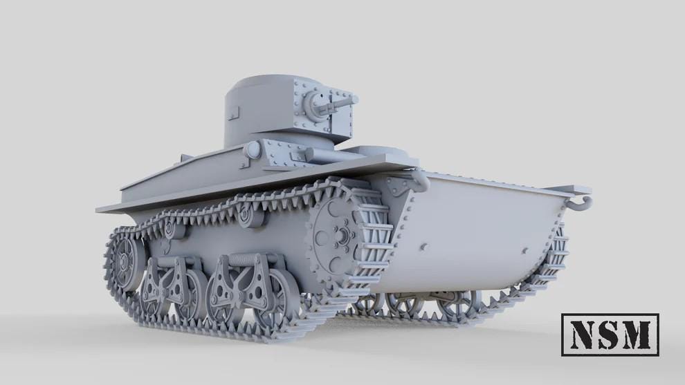 WWII Soviet T-37 Tankette Various Scales Historical Wargaming
