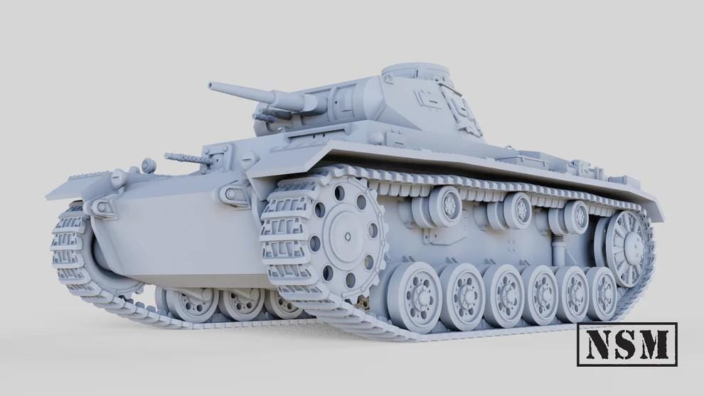 WWII German Panzer III E Various Scales Historical Wargaming (US tariffs are pre-paid by us)