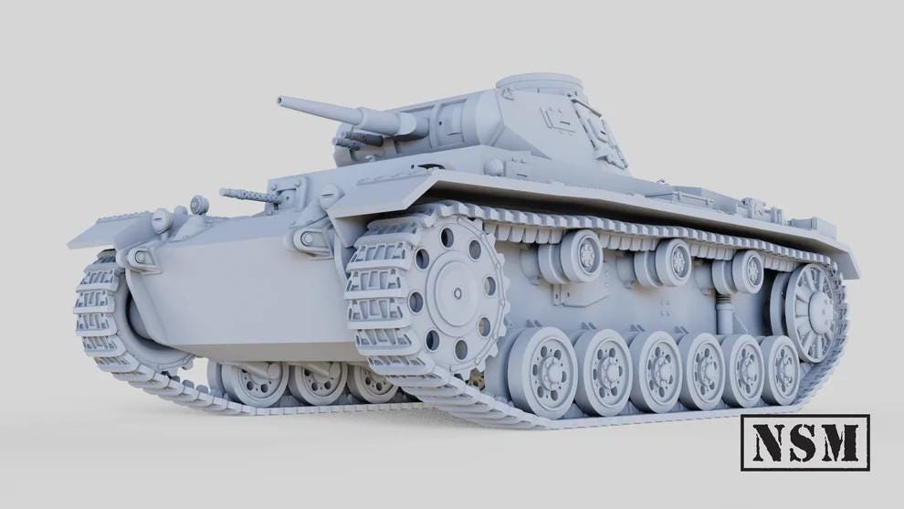 WWII German Panzer III G Various Scales Historical Wargaming (US tariffs are pre-paid by us)