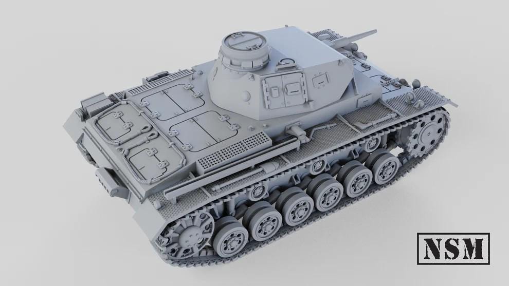 WWII German Panzer III G Various Scales Historical Wargaming