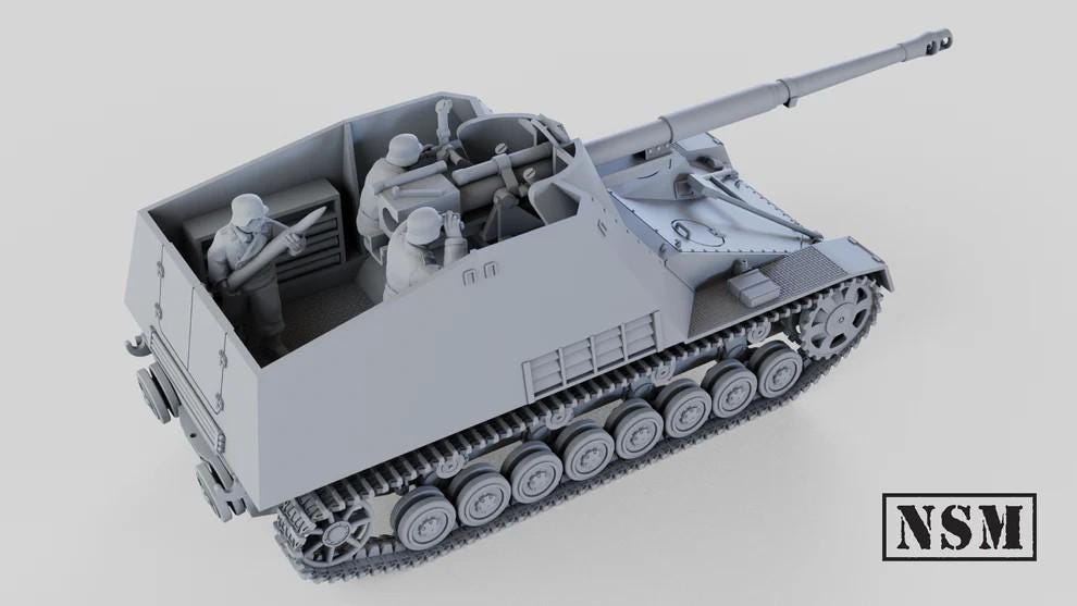 WWII German Nashorn Tank Destroyer with Crew Various Scales Historical Wargaming (US tariffs are pre-paid by us)