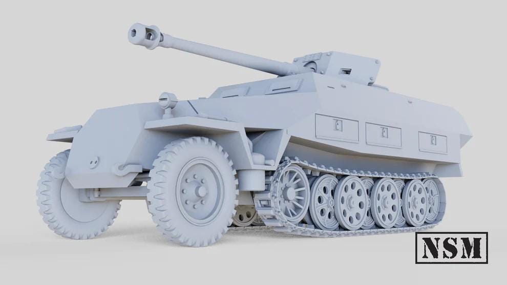 WWII German Sd.Kfz 251/22 Various Scales Historical Wargaming (US tariffs are pre-paid by us)