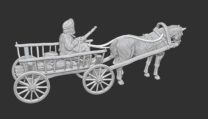 WWII German Ostfront Horse Drawn Wagon Various Scales Historical Wargaming