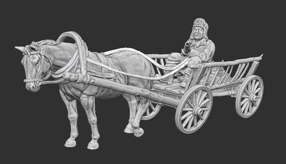 WWII German Ostfront Horse Drawn Wagon Various Scales Historical Wargaming