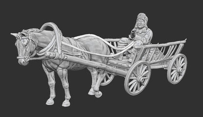 WWII German Ostfront Horse Drawn Wagon Various Scales Historical Wargaming (US tariffs are pre-paid by us)
