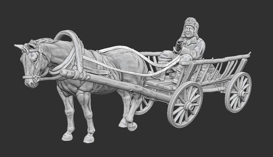WWII German Ostfront Horse Drawn Wagon Various Scales Historical Wargaming (US tariffs are pre-paid by us)
