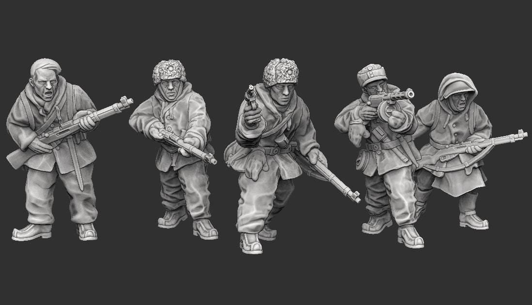 WWII Finnish Jakkari Infantry Squad (5 models) Various Scales Historical Wargaming